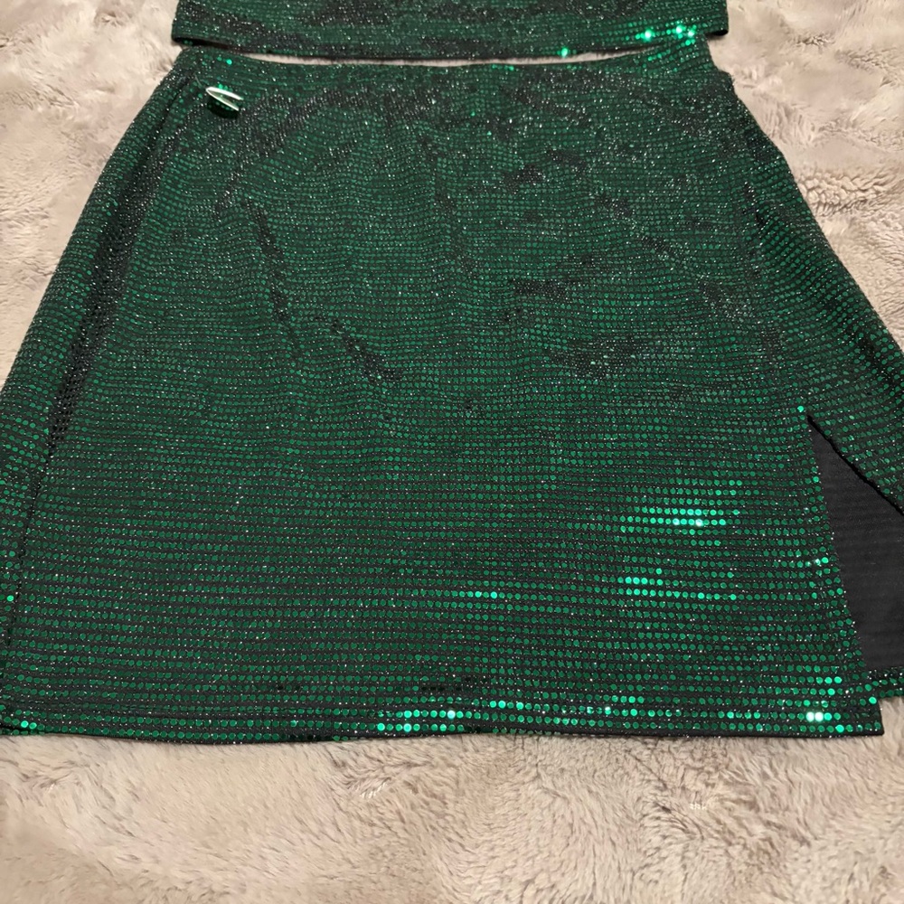 Sincerely Jules Green Sequin Crop Set - Picture 4 of 6